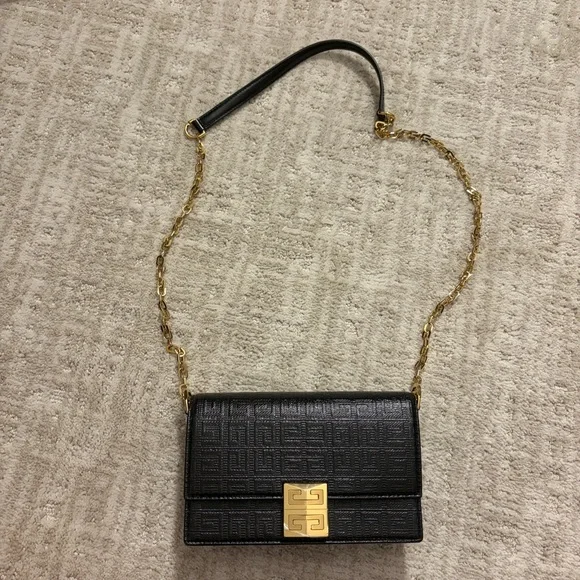 Givenchy 4G black coated canvas wallet on chain bag NEW - Picture 2 of 16